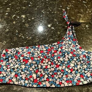 Old Navy swimsuit top- one shoulder multicolor floral- size large- like new